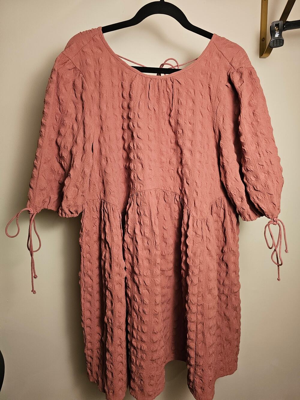ASOS Designs Low Back Surplice Fit Bubble Sleeve Mini Tunic